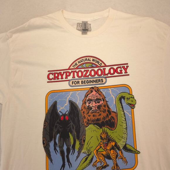 Steven Rhodes Cryptozoology Crew Neck Shirt Mens Size Extra Large XL White - Picture 1 of 9